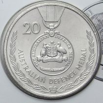 Австралия 20 центов 2017 год. Медаль за оборону. Блистер.