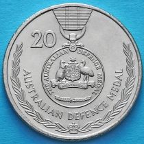Австралия 20 центов 2017 год. Медаль за оборону.