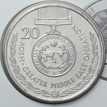 Австралия 20 центов 2017 год. Медаль австралийской оперативной службы.
