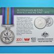 Монета Австралии 20 центов 2017 год. Медаль за службу в кампаниях 1945-1975 годов.