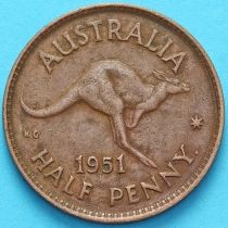 Австралия 1/2 пенни 1951 год. Точка.