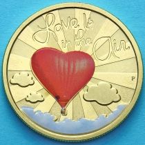 Тувалу 1 доллар 2015 год. Любовь витает в воздухе.