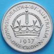Монета Австралии 1 крона 1937 год. Серебро. №1