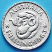Монета Австралии 1 шиллинг 1963 год. Елизавета II Серебро.