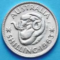 Австралия 1 шиллинг 1963 год. Елизавета II Серебро.