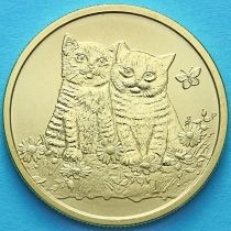Тувалу 1 доллар 2015 год. Котята.