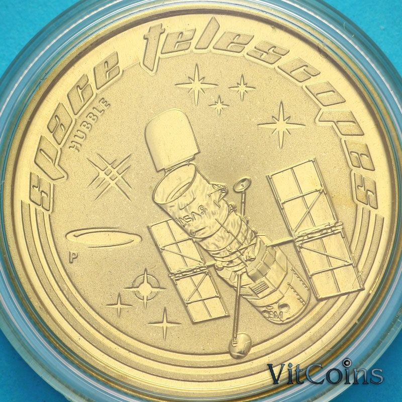 Монета Австралии 1 доллар 2009 год. Телескоп Хаббл