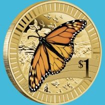 Австралия 1 доллар 2012 год. Бабочка данаида монарх