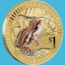 Австралия 1 доллар 2012 год. Остроносая лягушка