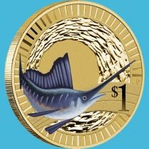 Австралия 1 доллар 2012 год. Рыба Парусник