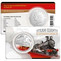Австралия 50 центов 2025 год. Железные дороги Содружества, класс G1. Блистер