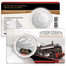 Австралия 50 центов 2025 год. Железные дороги Нового Южного Уэльса, Бейер Гарратт 6029. Блистер