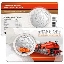 Австралия 50 центов 2025 год. Железные дороги Квинсленда, Бейер Гарратт 1009. Блистер
