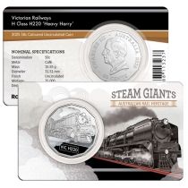 Австралия 50 центов 2025 год. Железные дороги Виктории, Класс H220 Тяжелый Гарри. Блистер