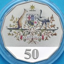 Австралия 50 центов 2001 год. 100 лет Федерации. Пруф. Цветная.