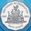 Монета Австралия 50 центов 2001 год. Северная территория. Proof