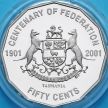 Монета Австралия 50 центов 2001 год. 100 лет Федерации. Тасмания Proof