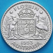 Австралия 1 флорин 1953 год. Серебро.