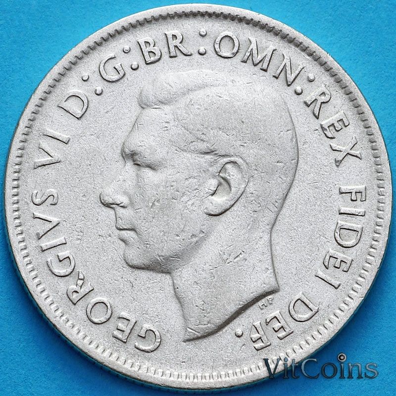 Монета Австралия 1 флорин 1951 год. Серебро. Монета Австралия 1 флорин 1951 год. Серебро.