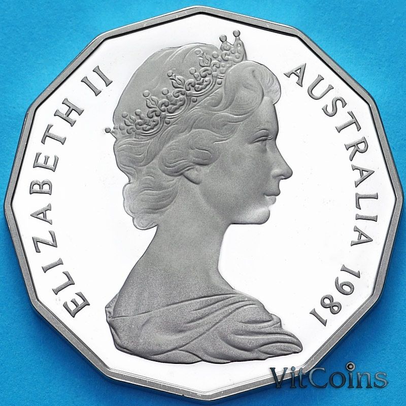 Монета Австралия 50 центов 1981 год. Пруф 