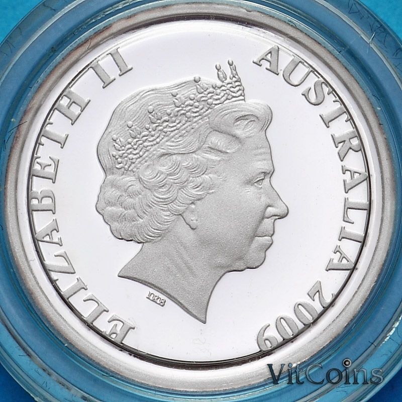 Монета Австралия 1 цент 2009 год. Образец 1966 года. 