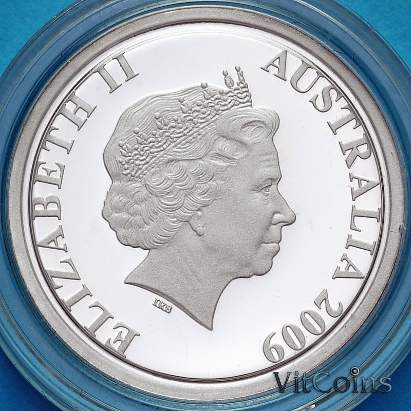 Монета Австралия 2 цента 2009 год. Образец 1966 года. 