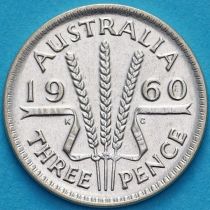 Австралия 3 пенса 1960 год. Елизавета II Серебро.