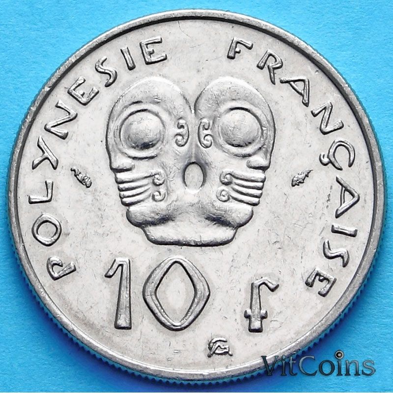 Монета Французская Полинезия 10 франков 1992 год.