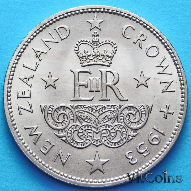 Монеты Новой Зеландии 1 крона 1953 год.