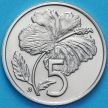 Монета Острова Кука 5 центов 1974 год. Гибискус.