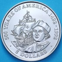 Острова Кука 5 долларов 1991 год. 500 лет открытию Америки. Конверт Острова Кука 5 долларов 1991 год. 500 лет открытию Америки. Конверт