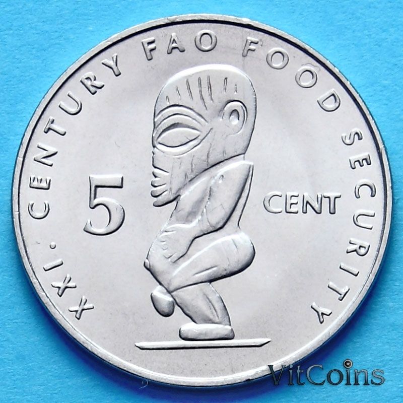 Монета Острова Кука 5 центов 2000 год. ФАО
