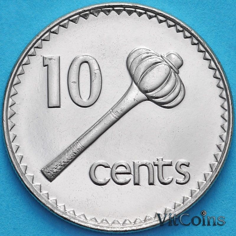 Монета Фиджи 10 центов 1999 год.
