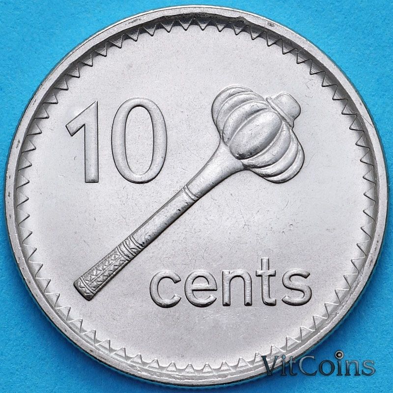 Монета Фиджи 10 центов 2010 год. Ула тава-тава.