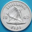 Монета Фиджи 1 шиллинг 1943 год. Серебро