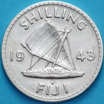 Фиджи 1 шиллинг 1943 год. Серебро