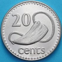Фиджи 20 центов 2006 год. Церемониальный зуб кашалота.