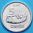 Монета Фиджи 5 центов 2012 год.