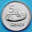 Монета Фиджи 5 центов 1992 год.