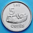 Монета Фиджи 5 центов 2014. Рыба кролик.