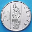 Монета Фиджи 20 центов 2003 год. Тихоокеанские игры 2003.