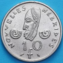 Новые Гебриды 10 франков 1970 год.