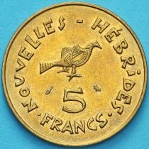 Новые Гебриды 5 франков 1970 год.