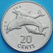 Монета Кирибати 20 центов 1979 год. Дельфины.
