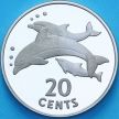 Монета Кирибати 20 центов 1979 год. Дельфины. Пруф