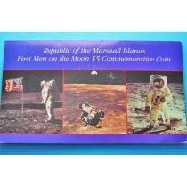 Маршалловы острова 5 долларов 1989 год. 20 лет Первой высадки Человека на Луну.
