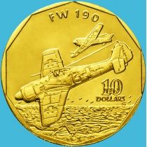 Маршалловы острова 10 долларов 1991 год. Focke-Wulf Fw 190 Würger