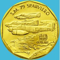 Маршалловы острова 10 долларов 1991 год. Savoia-Marchetti SM.79 Sparviero