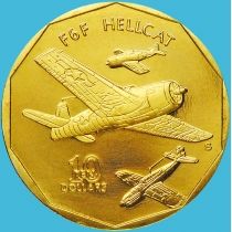 Маршалловы острова 10 долларов 1991 год. Grumman F6F Hellcat