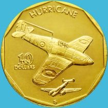 Маршалловы острова 10 долларов 1991 год. Hawker Hurricane